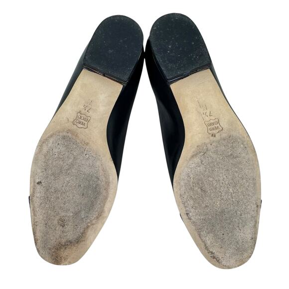 VAN ELi Black Colorful Striped Leather Cap Toe Slip On Block Low Heel Size 7.5 - Picture 6 of 9